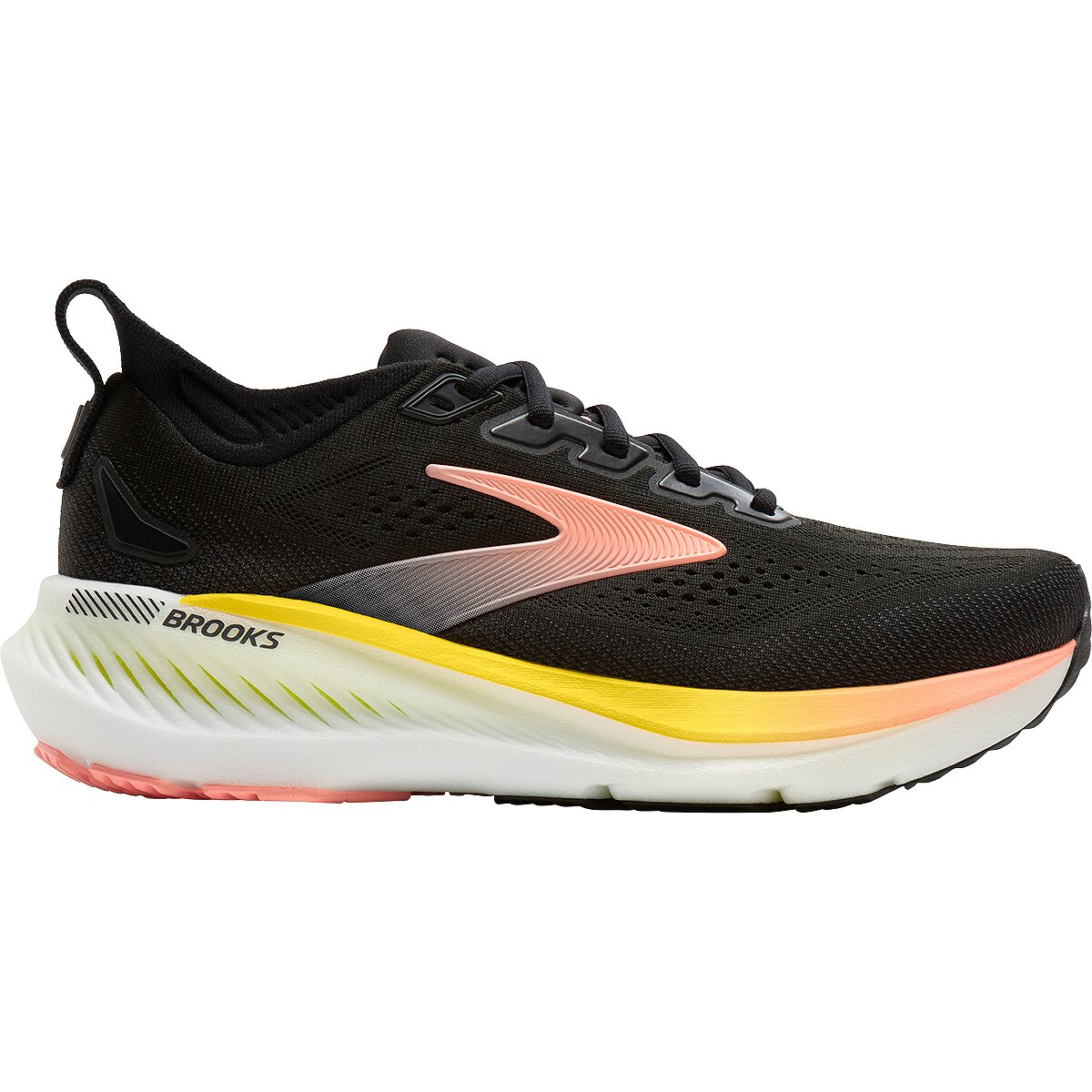 Image of Brooks Glycerin GTS 23 Running Shoe - Women's Black/Peach/Nightlife, 9.5
