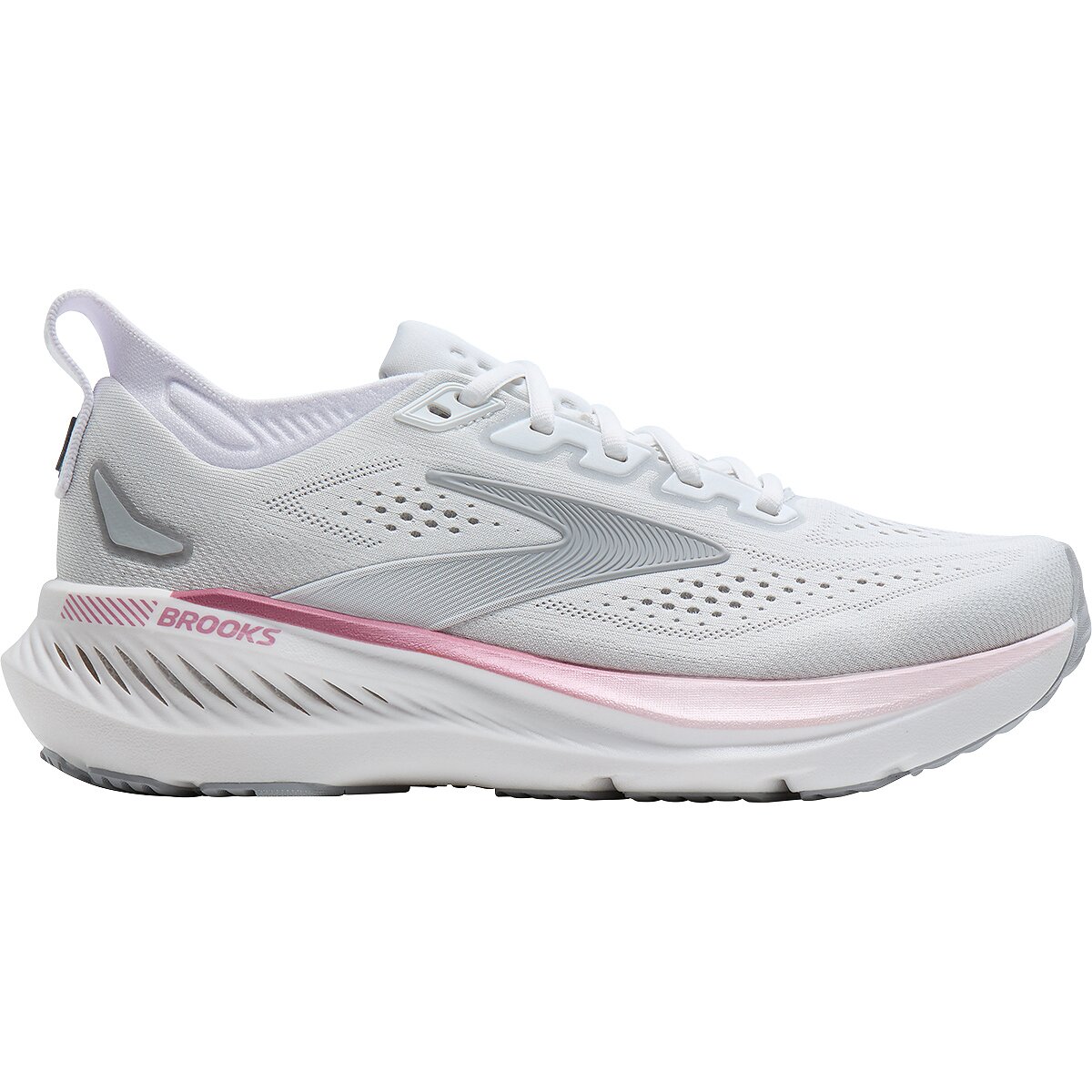 Image of Brooks Glycerin GTS 23 Running Shoe - Women's White/Harbor Mist/Metallic, 8.0
