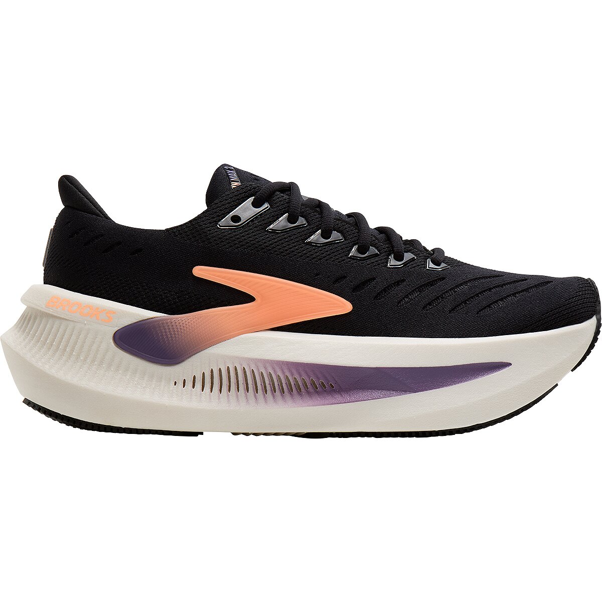 Image of Brooks Glycerin Max 2 Running Shoe - Women's Black/Peach/Clear, 7.5