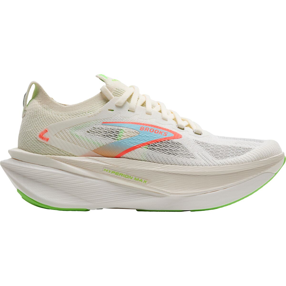 Image of Brooks Hyperion Max 3 Running Shoe - Men's Coconut/Green Gecko/Pink Clay, 11.5