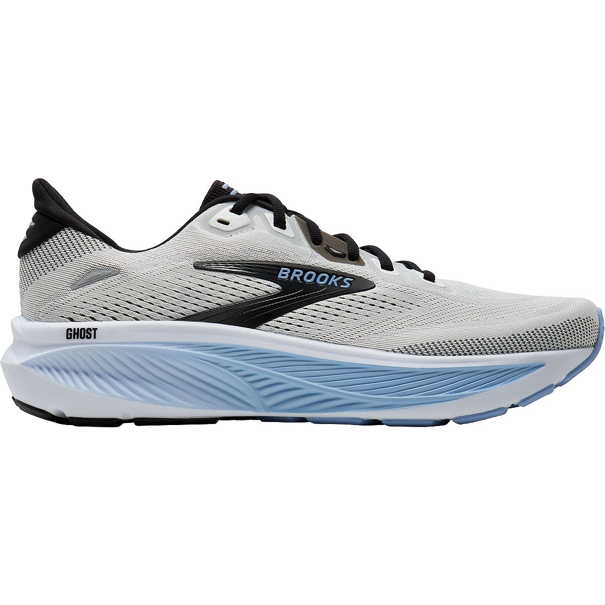 Image of Brooks Ghost 18 Running Shoe - Men's White/Black/Open Air, 12.0