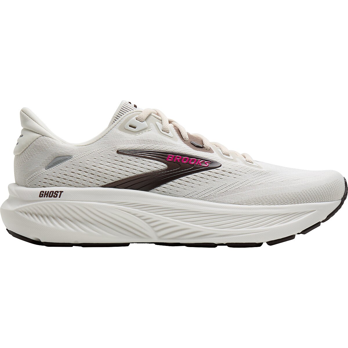 Image of Brooks Ghost 18 Running Shoe - Women's Coconut/Coffee/Fuchsia, 8.0