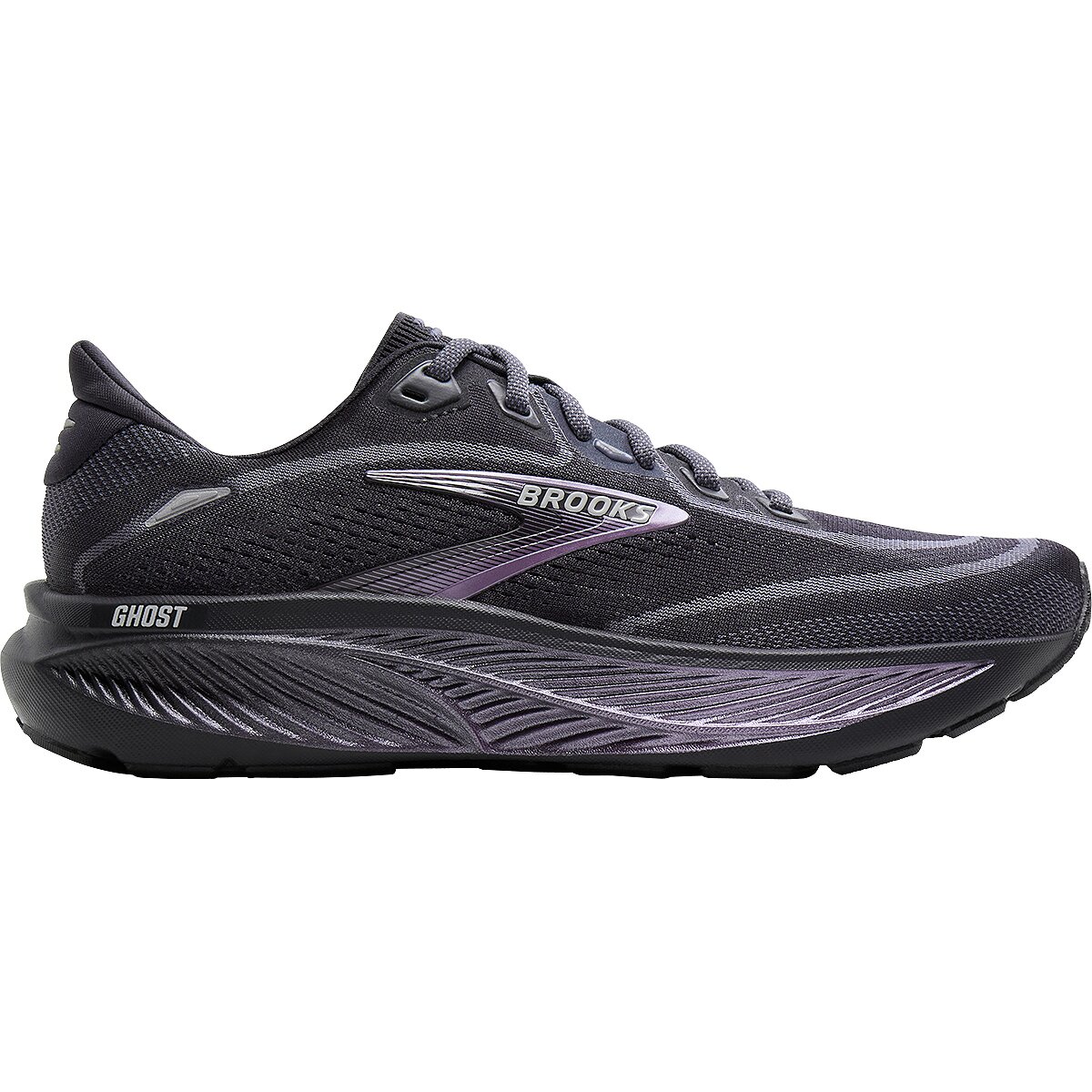 Image of Brooks Ghost 18 Running Shoe - Women's Ebony/Folkstone/Metallic, 7.5