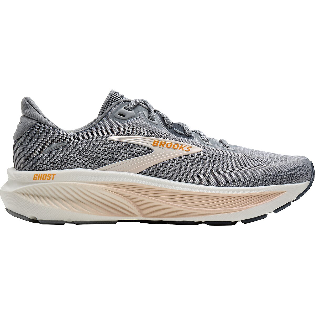 Image of Brooks Ghost 18 Running Shoe - Women's Grey/Morganite/Coconut, 8.5