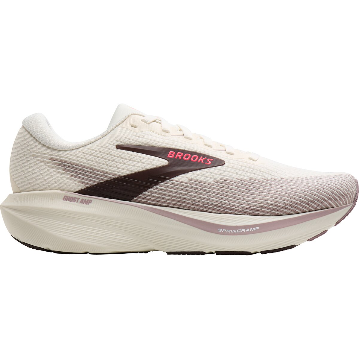 Image of Brooks Ghost Amp Running Shoe - Women's Arctic Wolf/Dove/Pink, 9.0