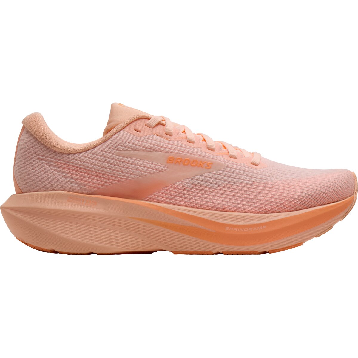 Image of Brooks Ghost Amp Running Shoe - Women's Peach/Peach/White, 6.5