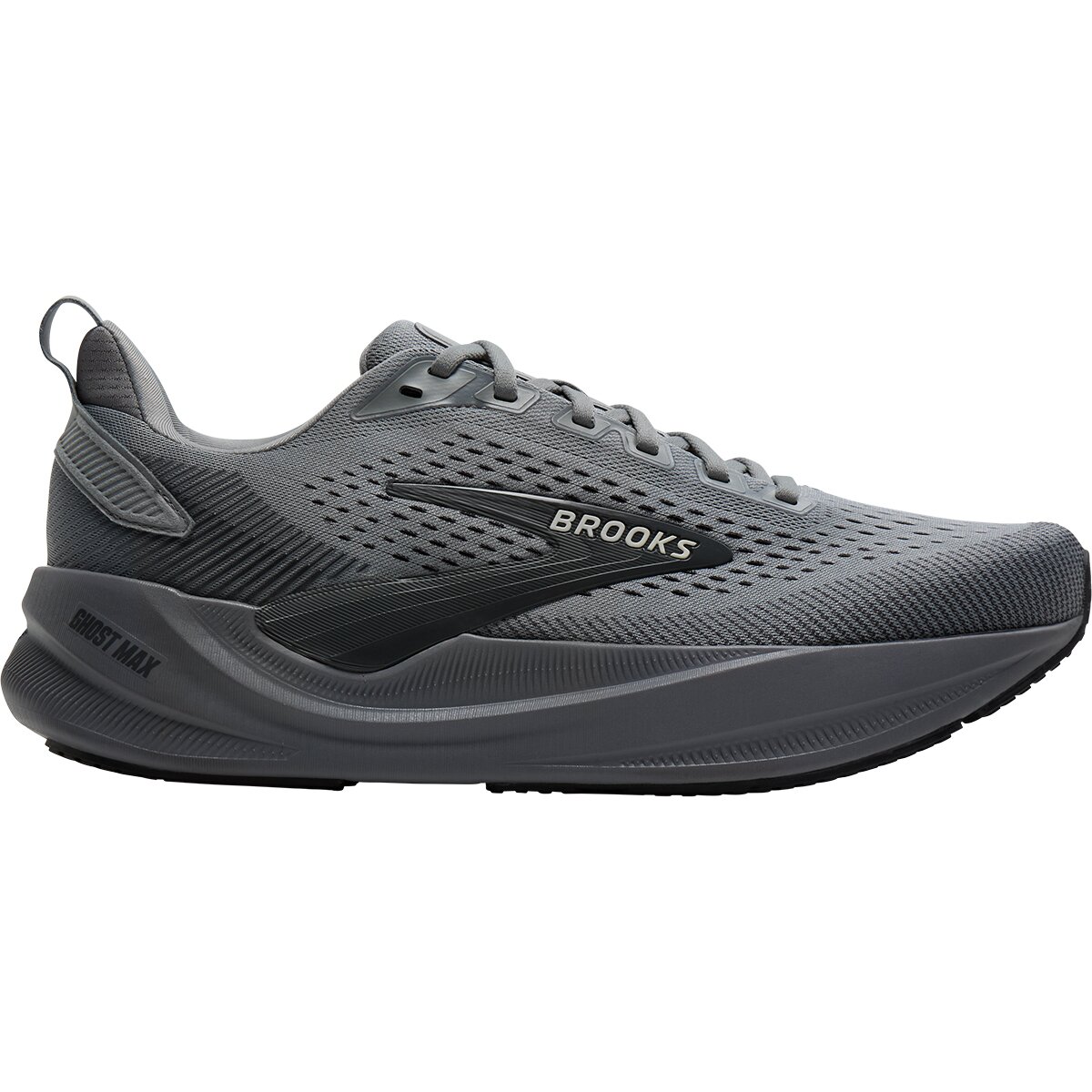 Image of Brooks Ghost Max 4 Running Shoe - Men's Grey/Grey/Ebony, 9.5