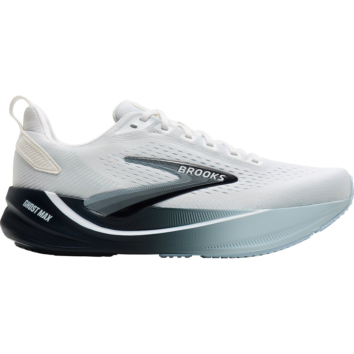 Image of Brooks Ghost Max 4 Running Shoe - Men's White/Navy/Blue, 10.0