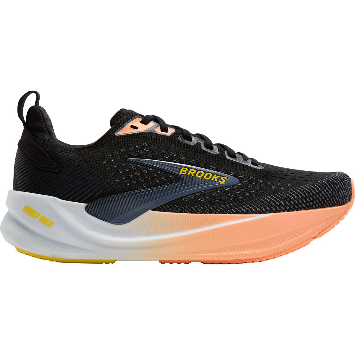 Image of Brooks Ghost Max 4 Running Shoe - Women's Black/Folkstone/Cyber Peach, 7.0