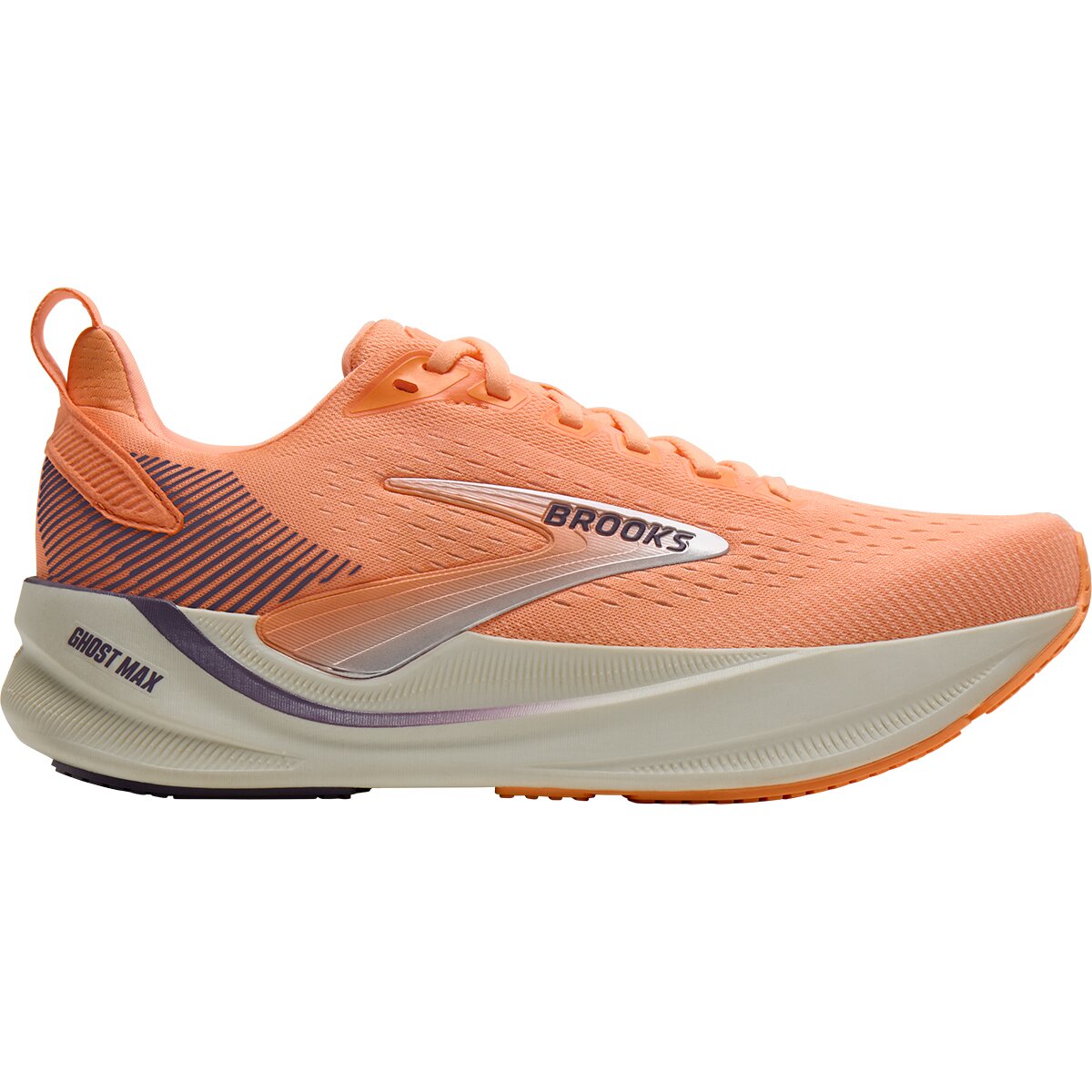 Image of Brooks Ghost Max 4 Running Shoe - Women's Cyber Peach/Grape/Bluewash, 10.0