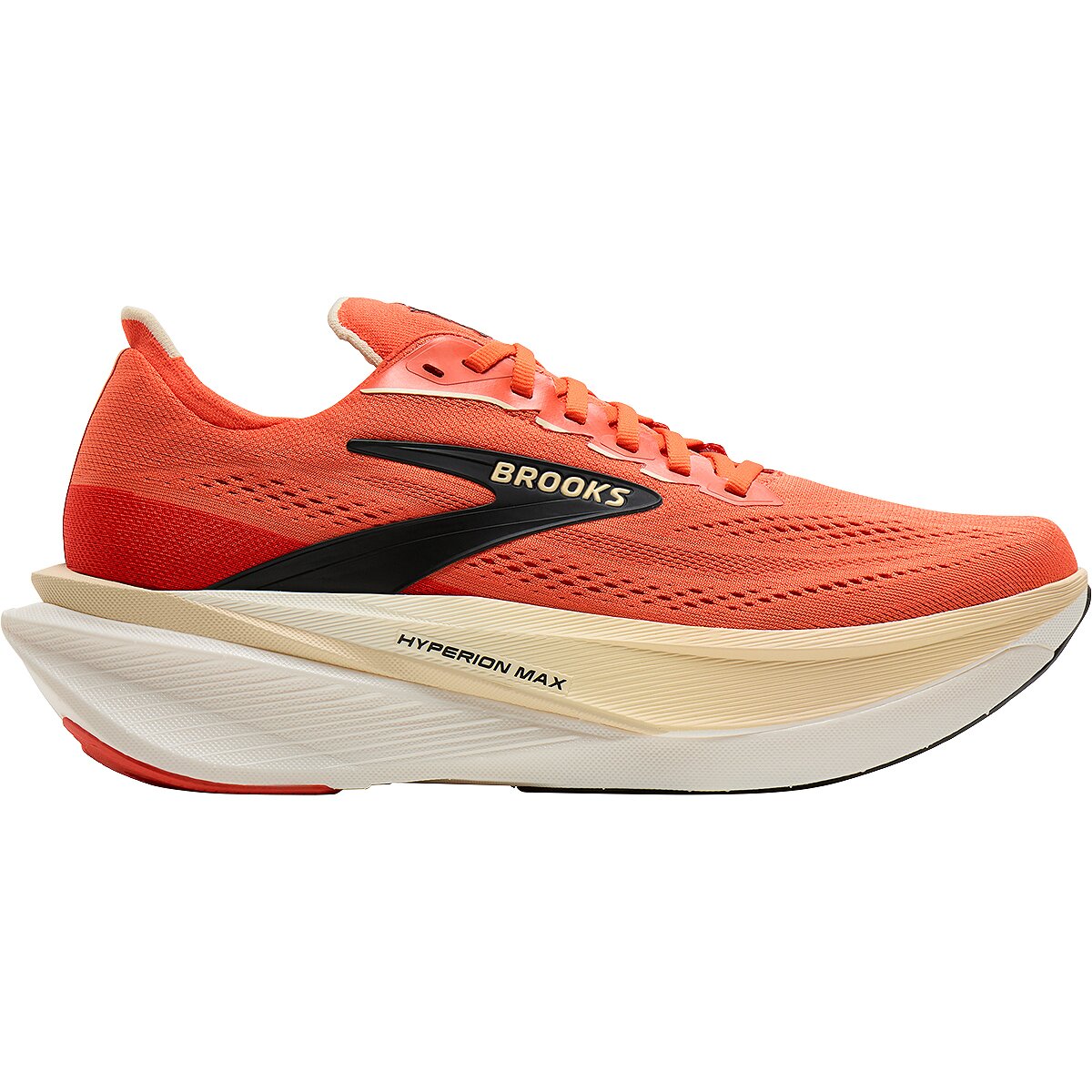 Image of Brooks Hyperion Max 4 Running Shoe - Men's Tigerlily/Wood Ash/Black, 10.5
