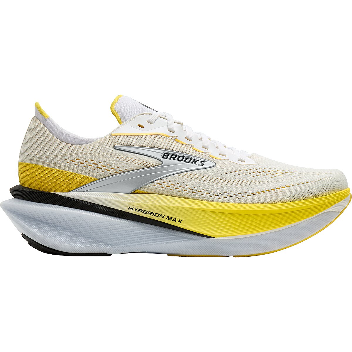 Image of Brooks Hyperion Max 4 Running Shoe - Men's White/Cyber Yellow/Black, 9.5