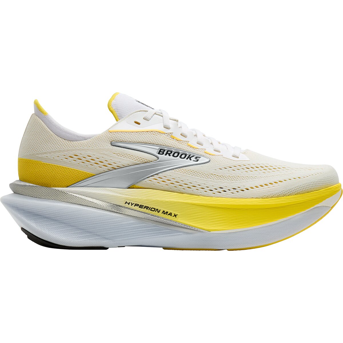 Image of Brooks Hyperion Max 4 Running Shoe - Women's White/Cyber Yellow/Black, 8.5