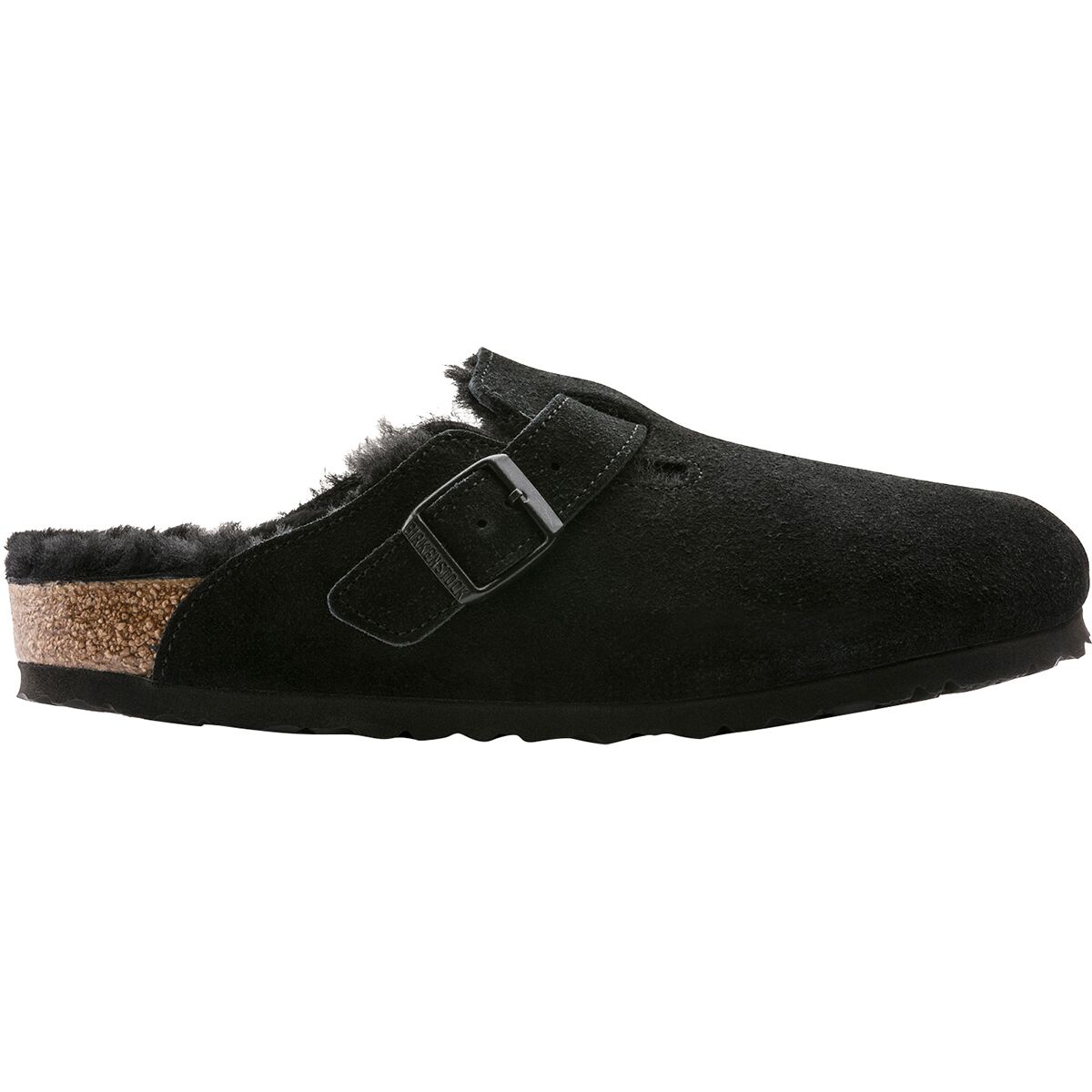 Image of Birkenstock Boston Shearling Lined Shoe - Men's Black-Black Suede, 45.0