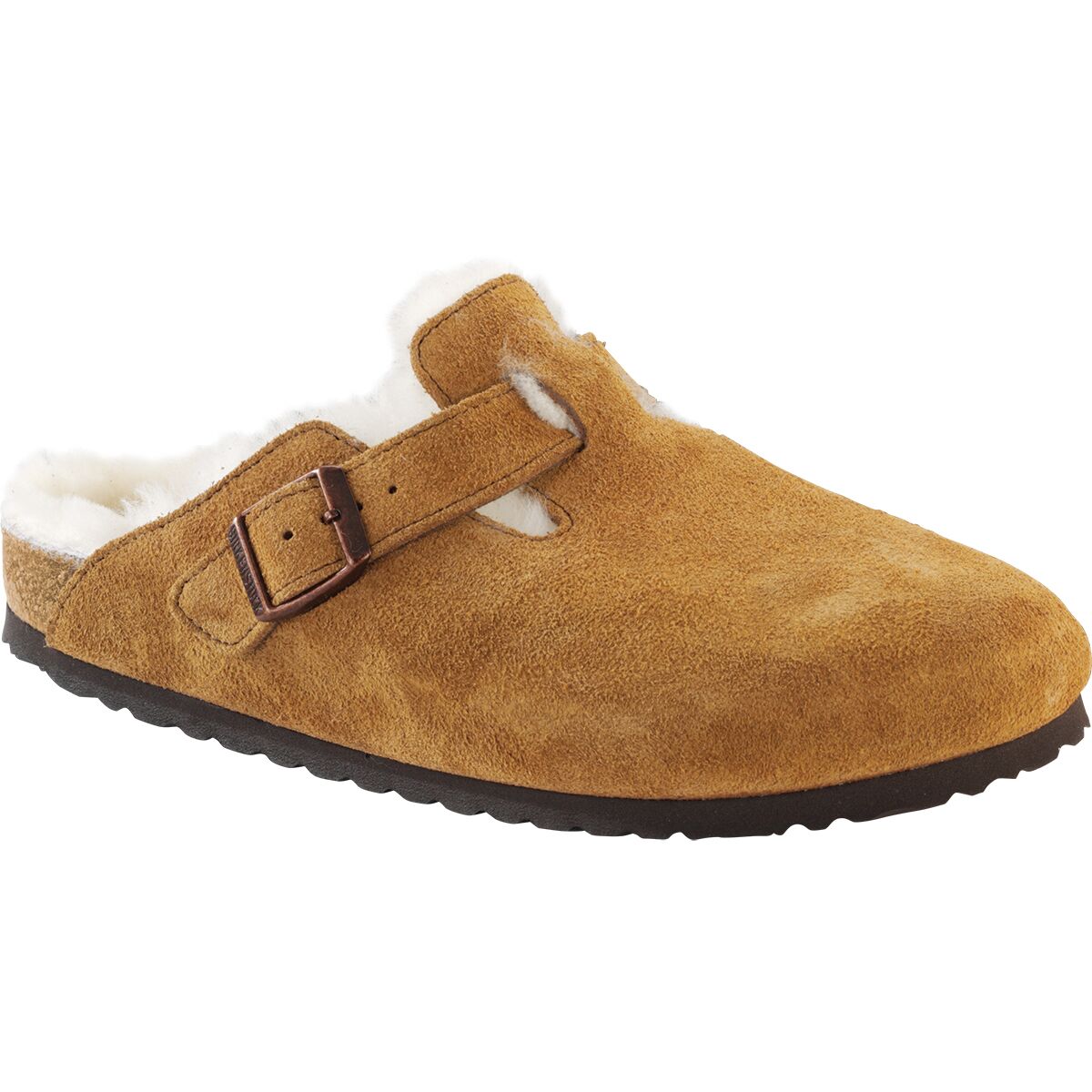 Image of Birkenstock Boston Shearling Lined Shoe - Men's Mink/Natural Suede, 44.0