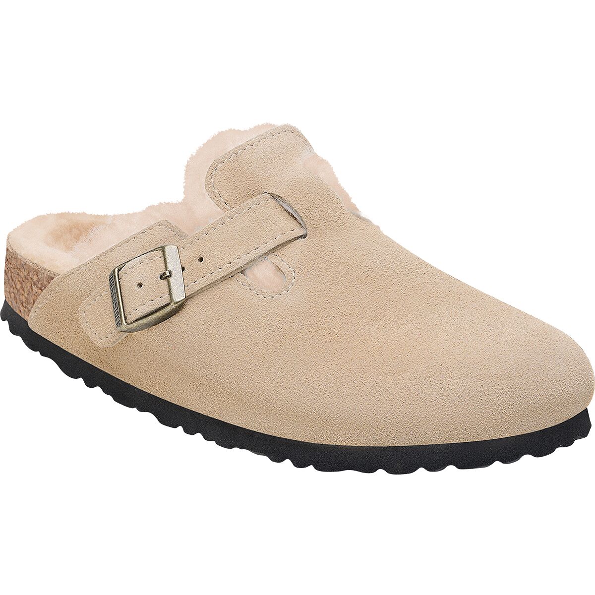Image of Birkenstock Boston Shearling Lined Shoe - Men's Taupe/Sandcastle Suede Shearling, 43.0