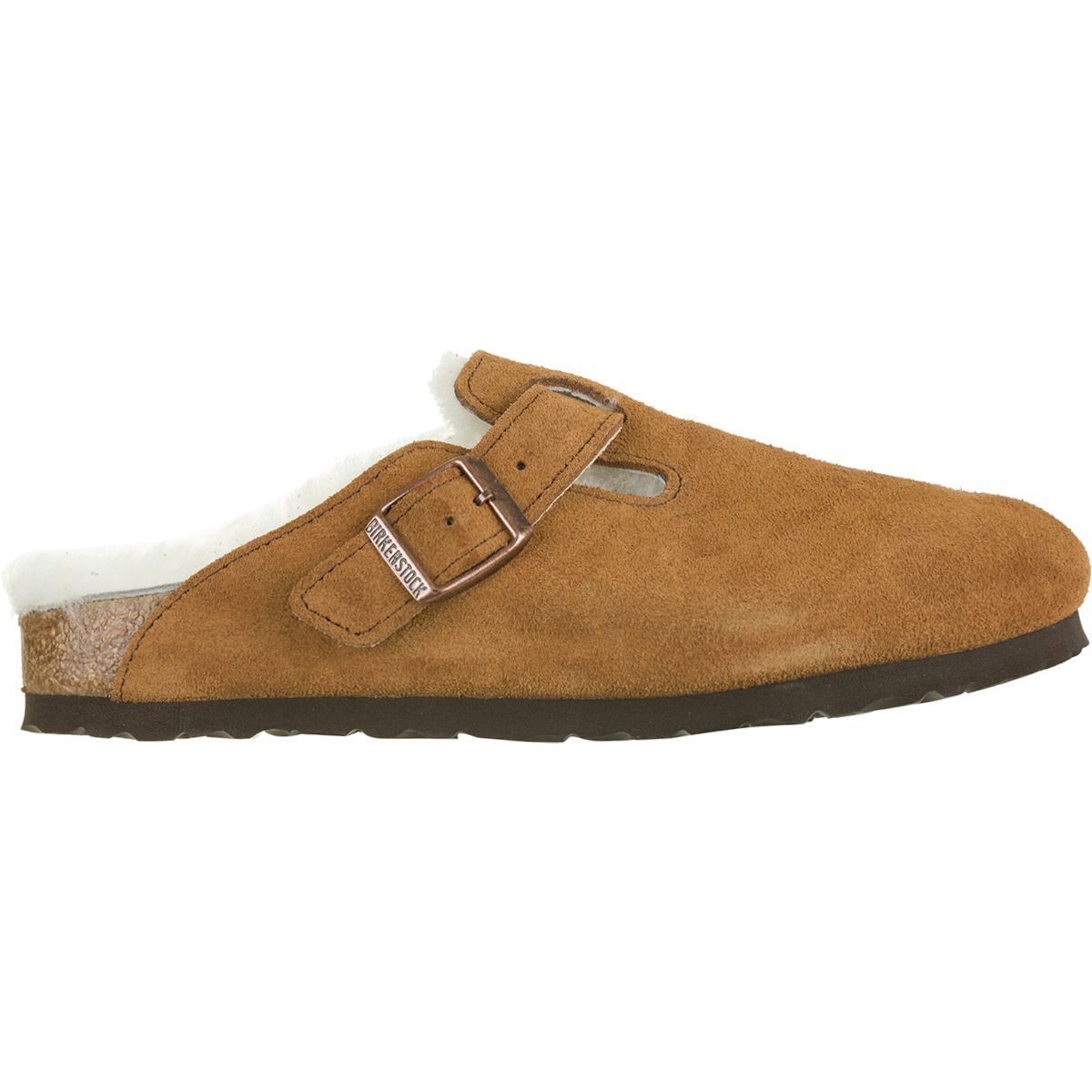 Image of Birkenstock Boston Shearling Lined Narrow Shoe - Women's Mink-natural Suede, 36.0