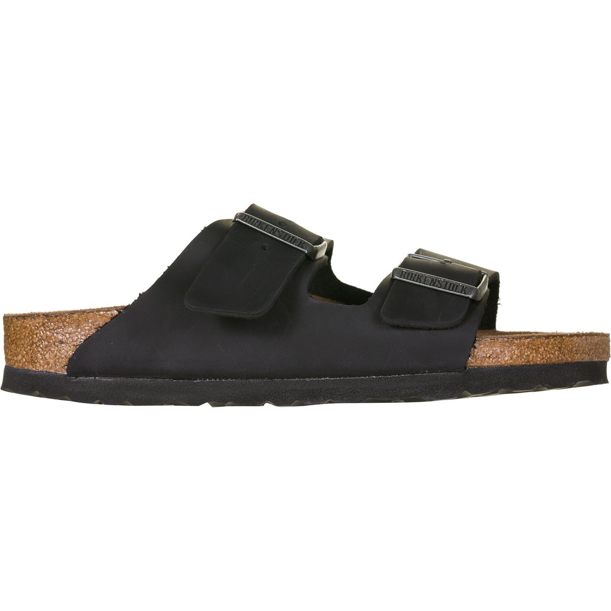 Image of Birkenstock Arizona Soft Footbed Leather Narrow Sandal - Women's Black Oiled Leather, 39.0