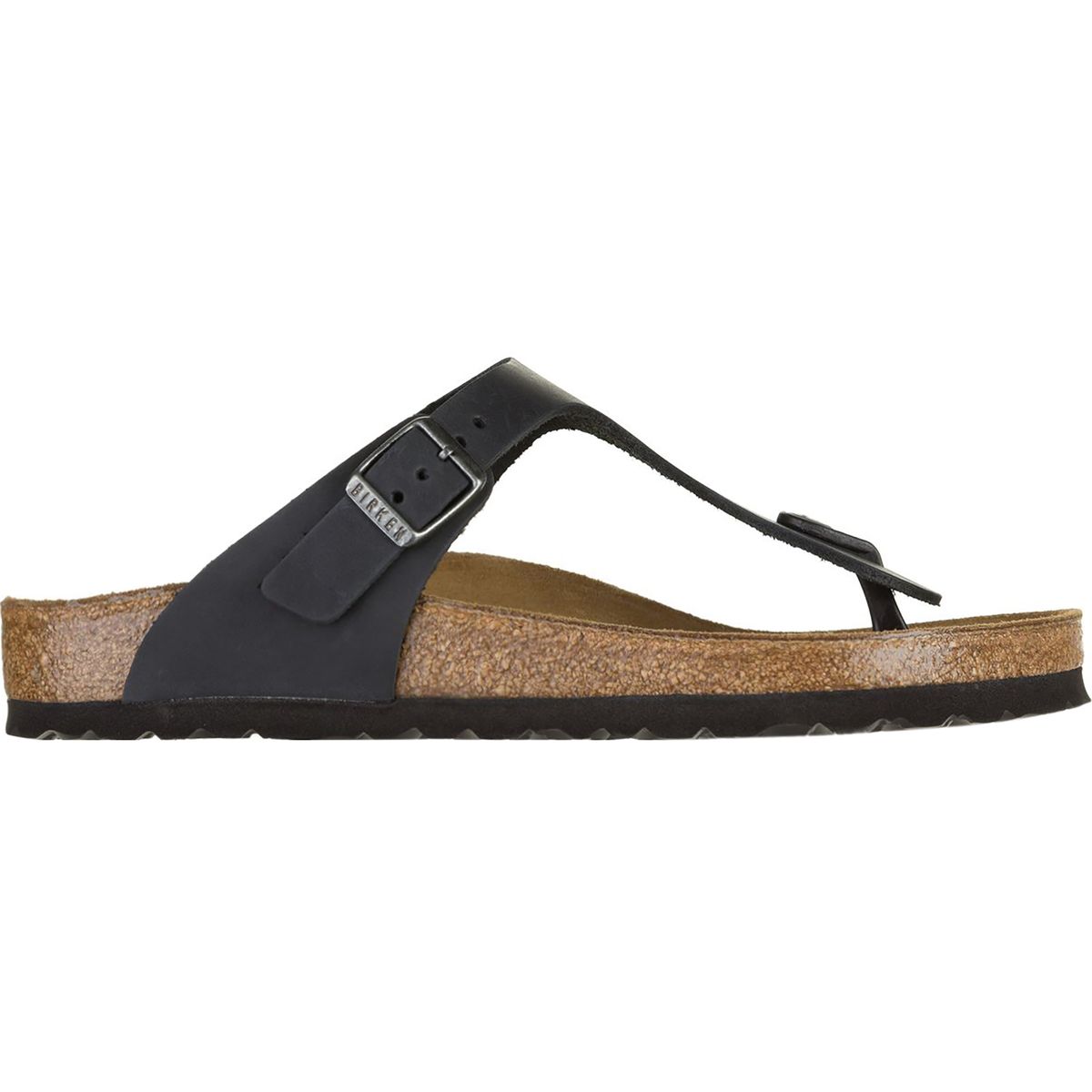 Birkenstock Birkenstock Gizeh Leather Sandal - Women's Black Oiled Leather, 37.0