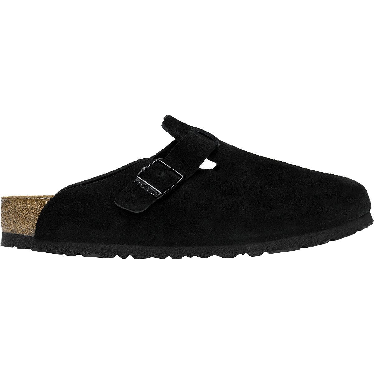 Image of Birkenstock Boston Soft Footbed Suede Clog - Women's Black Suede, 36.0
