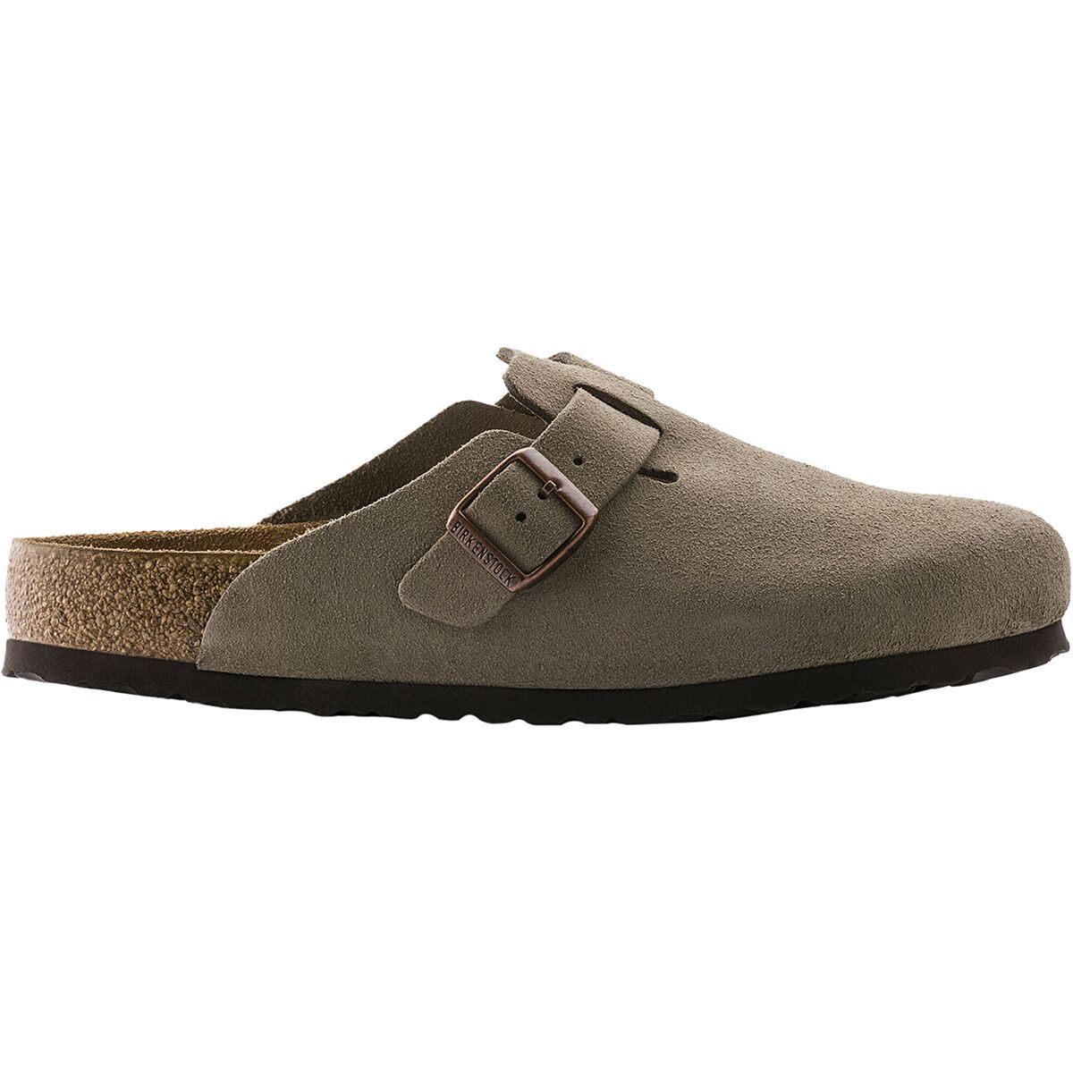 Image of Birkenstock Boston Soft Footbed Suede Clog - Women's Taupe Suede, 37.0