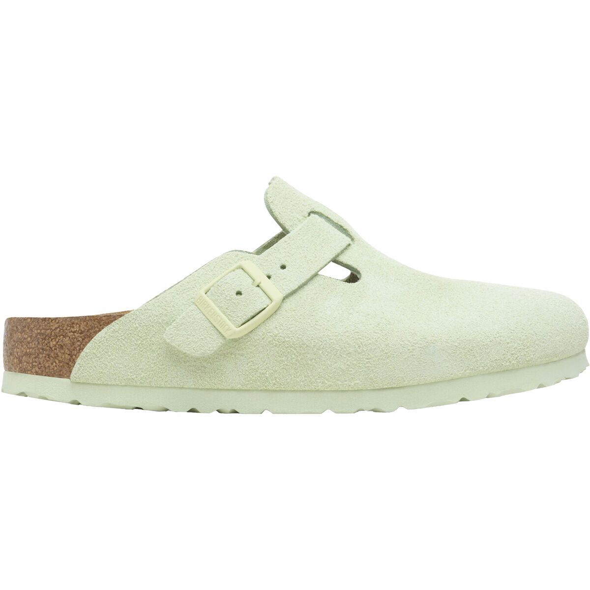 Birkenstock Boston Soft Footbed Suede Narrow Clog - Women's Faded Lime Suede, 36.0
