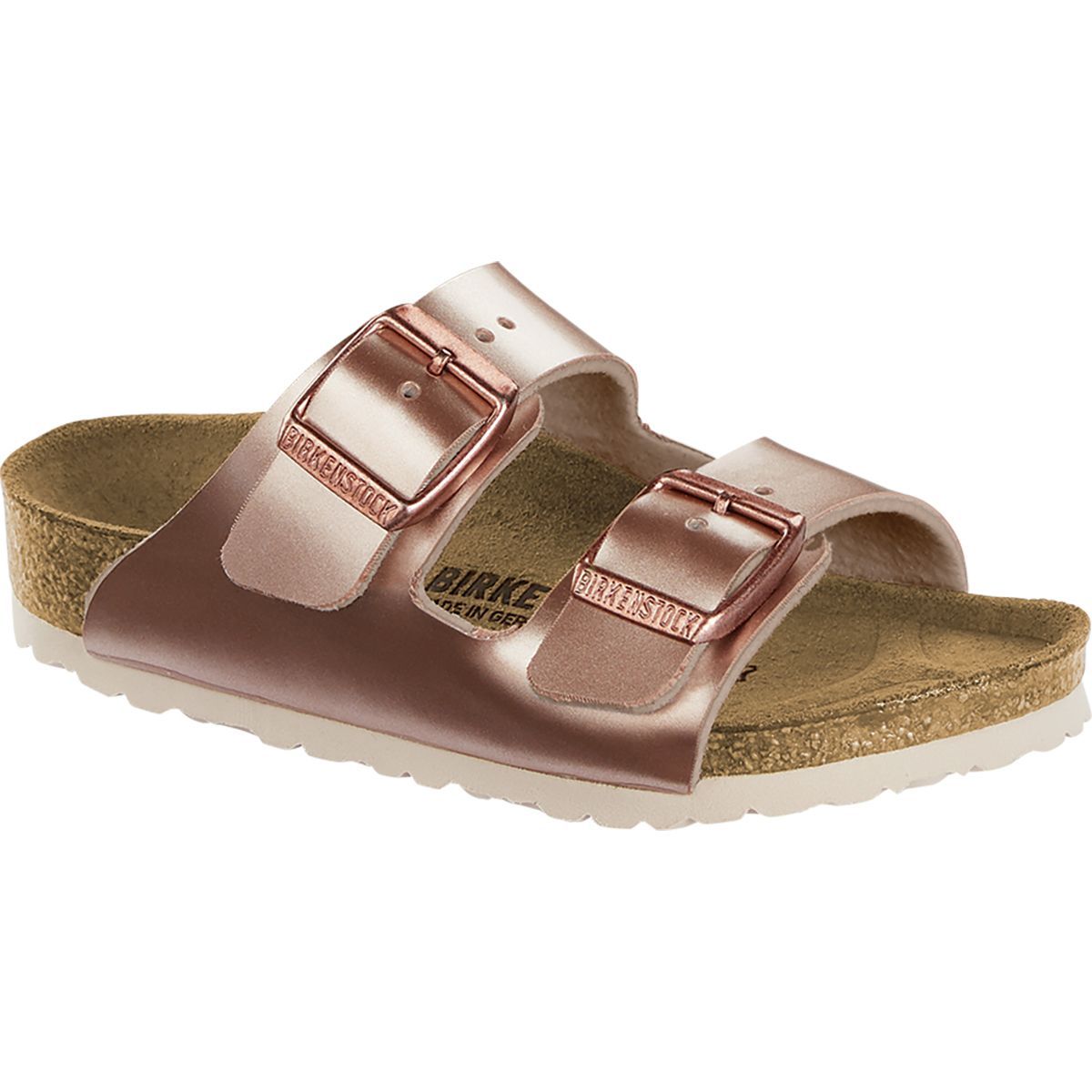 Image of Birkenstock Arizona Metallic Sandal - Girls' Electric Metallic Copper Birko Flor, 29.0