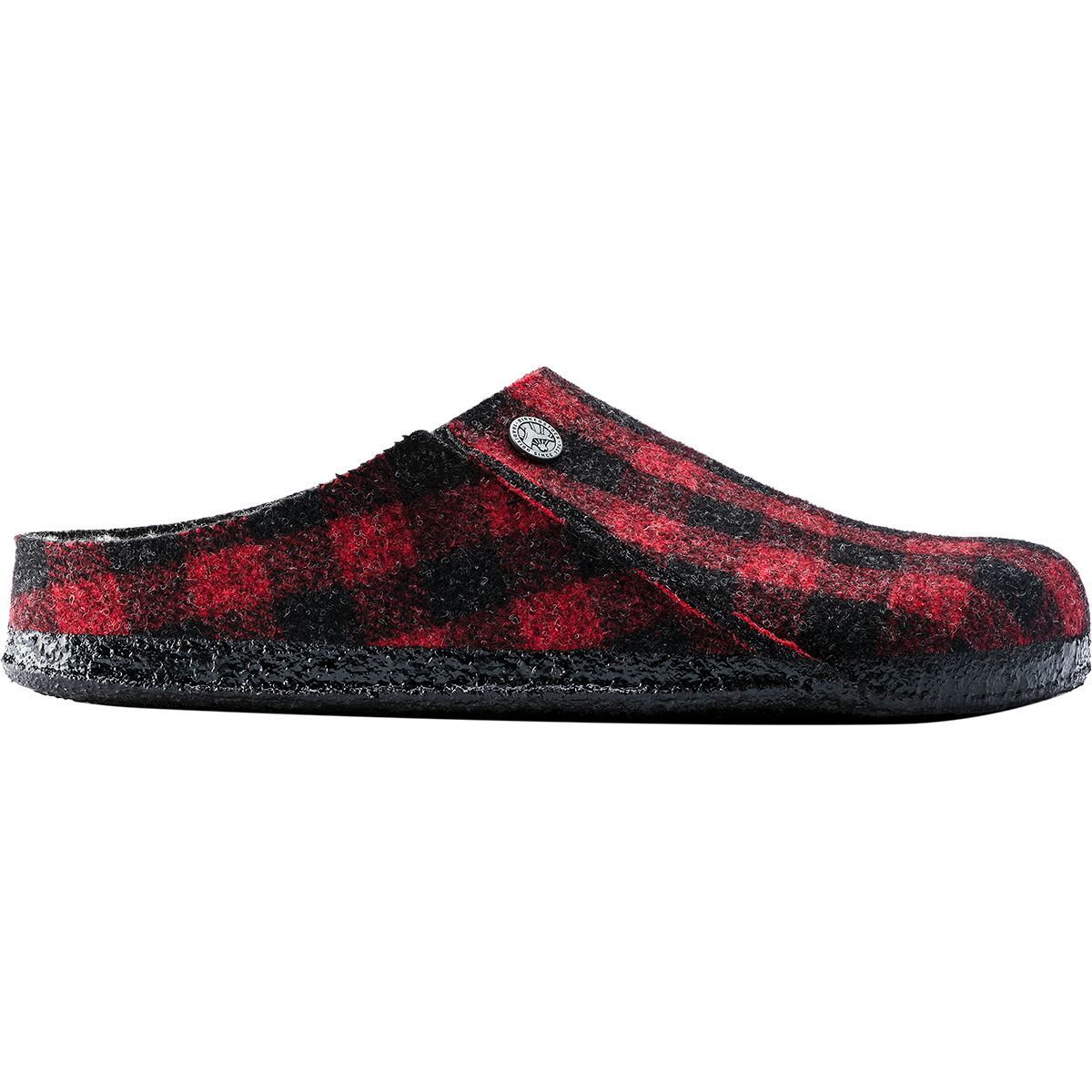 Image of Birkenstock Zermatt Shearling Lined Narrow Slipper - Women's Plaid Red/Natural Wool Shearling, 36.0