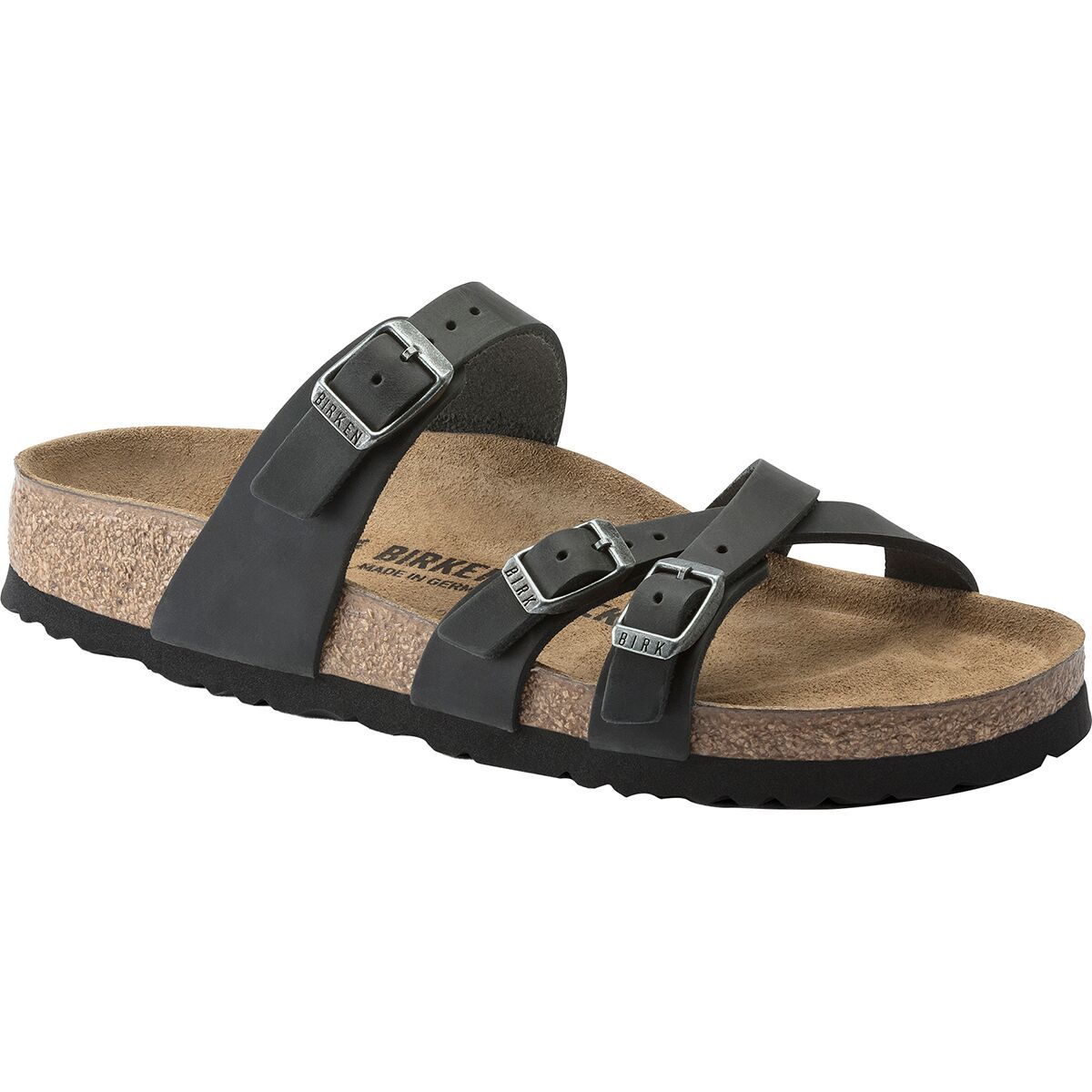 Image of Birkenstock Franca Sandal - Women's Black Oiled Leather, 38.0