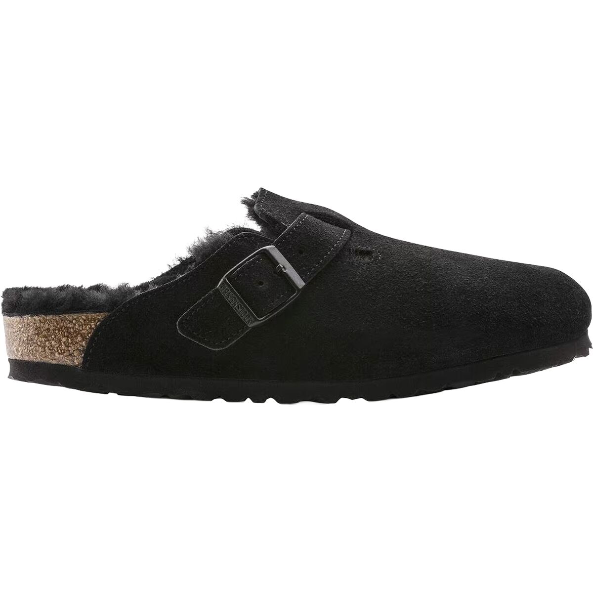 Image of Birkenstock Boston Shearling Lined Shoe - Women's Black/Black Suede Shearling, 36.0