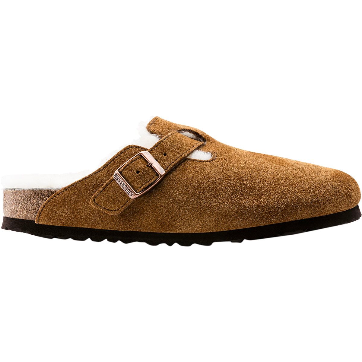 Image of Birkenstock Boston Shearling Lined Shoe - Women's Mink/Natural Suede Shearling, 36.0