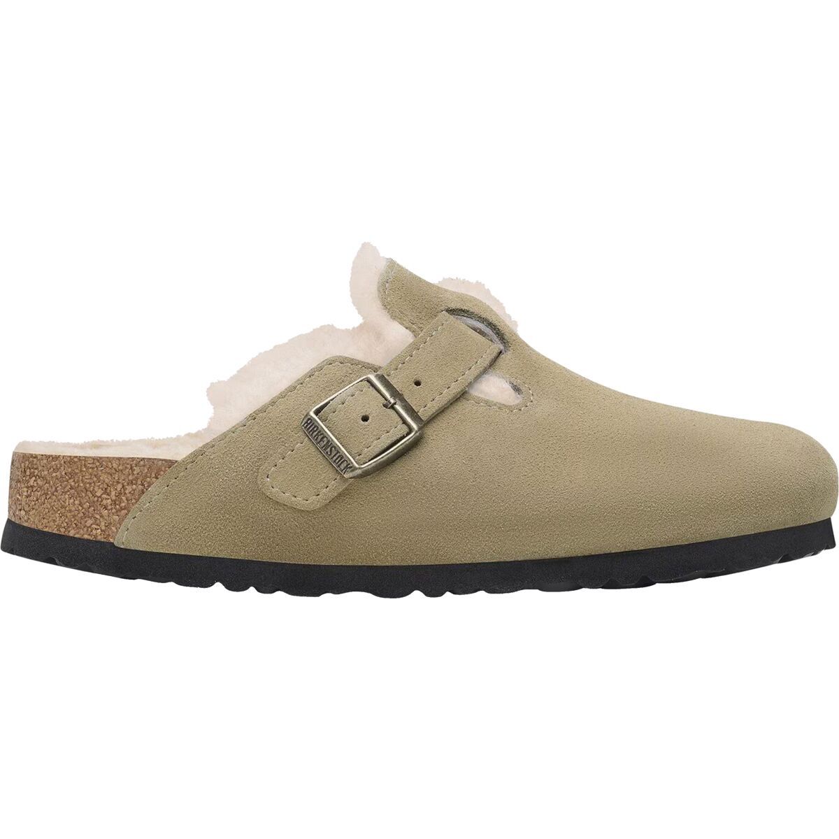 Birkenstock Boston Shearling Lined Shoe - Women's Taupe/Sandcastle Suede Shearling, 40.0