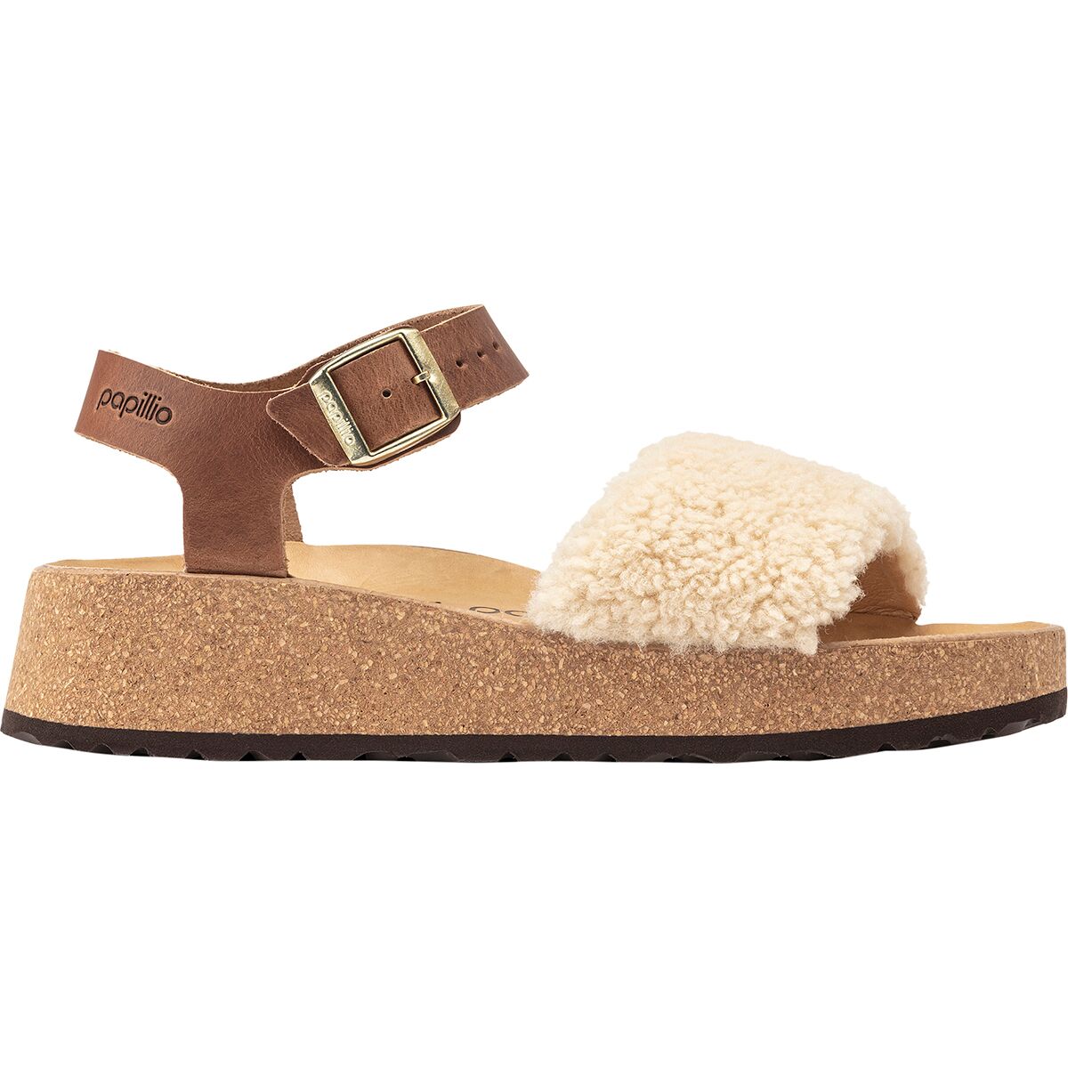 Birkenstock Birkenstock Glenda Teddy Narrow Sandal - Women's Cognac/Eggshell Shearling, 39.0