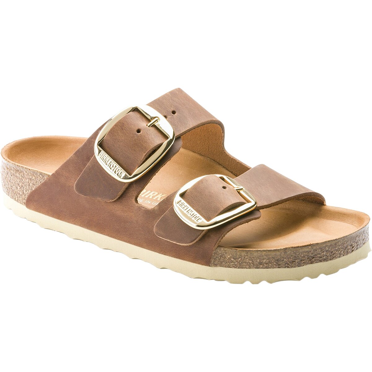 Image of Birkenstock Arizona Big Buckle Leather Sandal - Women's Cognac Leather, 41.0