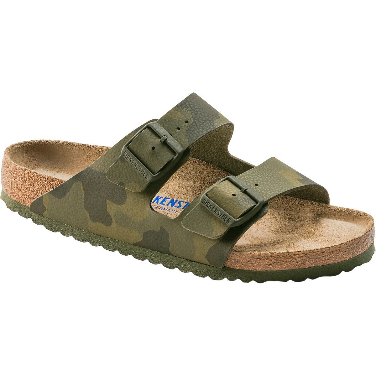 Image of Birkenstock Arizona Limited Edition Narrow Soft Footbed Sandal - Women's Desert Soil Camo Green, 36.0