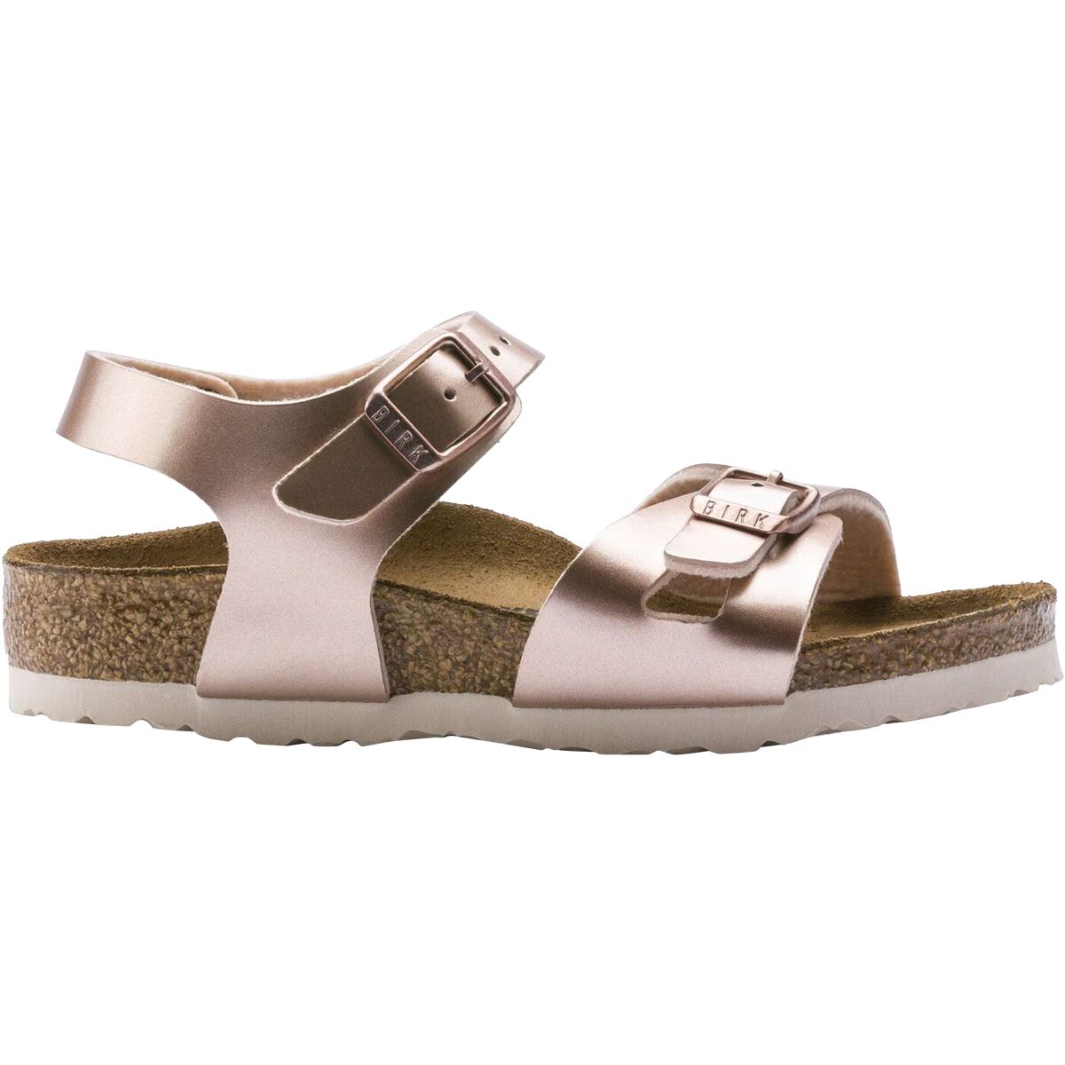 Image of Birkenstock Rio Sandal - Kids' Electric Metallic Copper Birko-Flor, 26.0