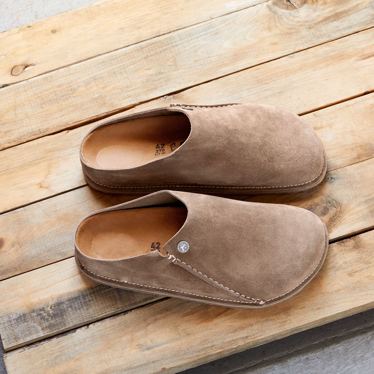 Birkenstock Zermatt Tan Suede Slip-On Clogs - Tan 42 Tan Birkenstock Womens Zermatt 365 Clog | Rack Room Shoes main image 2