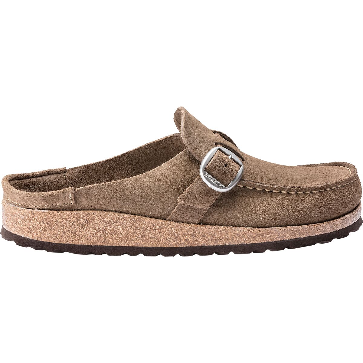Image of Birkenstock Buckley Clog - Women's Gray Taupe Suede, 37.0