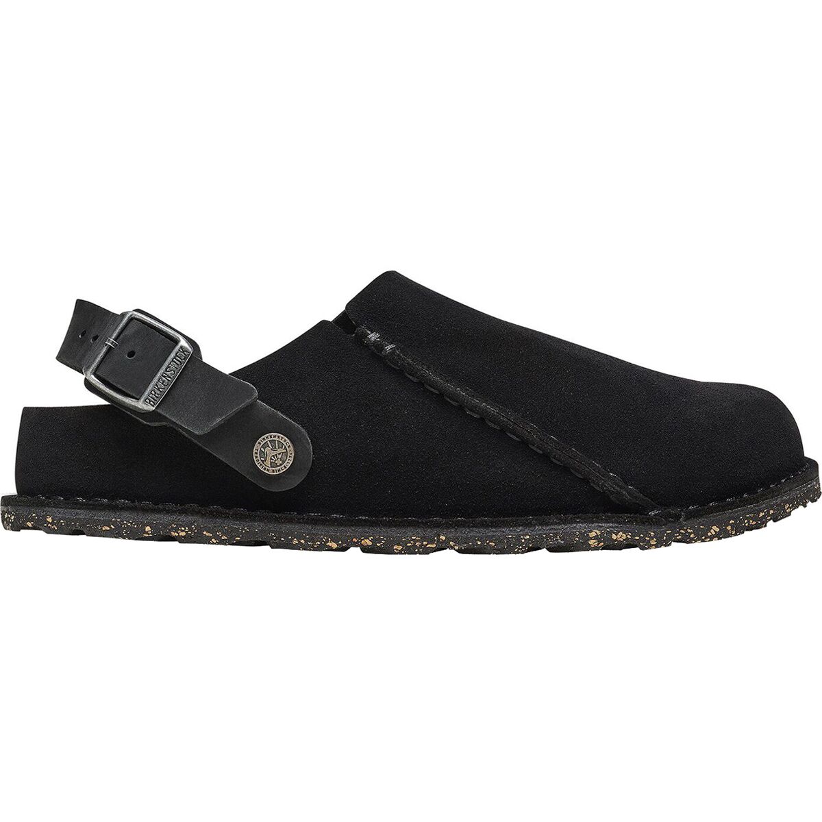 Image of Birkenstock Lutry Suede Clog - Men's Black Suede, 46.0