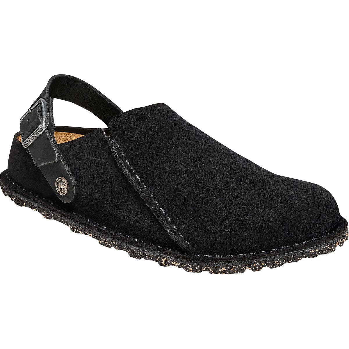 Image of Birkenstock Lutry Suede Narrow Clog - Women's Black Suede, 37.0