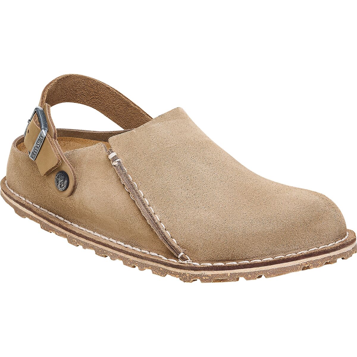 Image of Birkenstock Lutry Suede Narrow Clog - Women's Gray Taupe Suede, 40.0