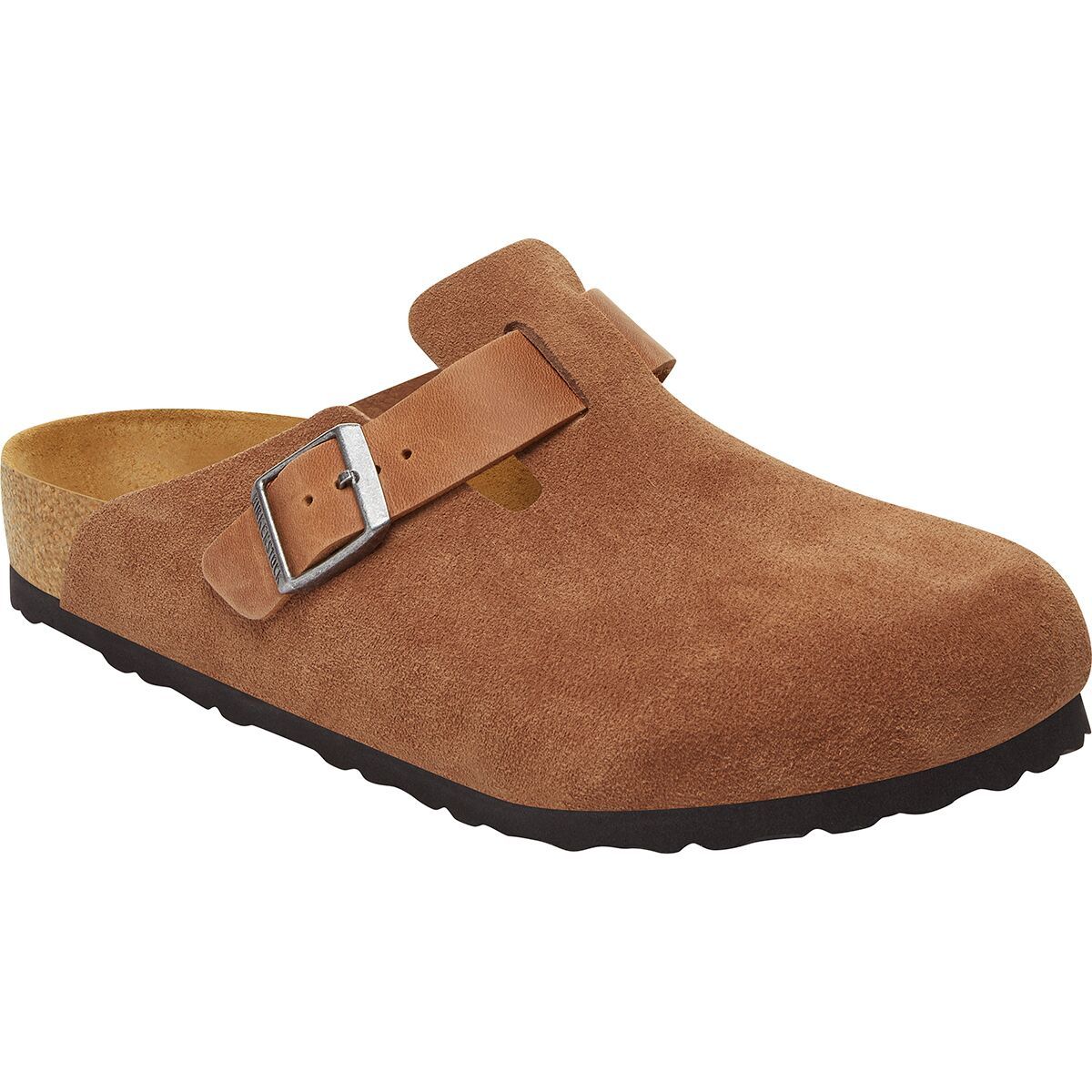 Image of Birkenstock Boston Suede Oiled Leather Clog - Men's Cognac Suede/Oiled Leather, 44.0
