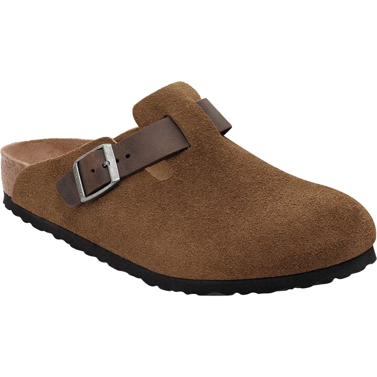 Image of Birkenstock Boston Suede Oiled Leather Clog - Men's Dark Tea Suede Oiled Leather, 42.0