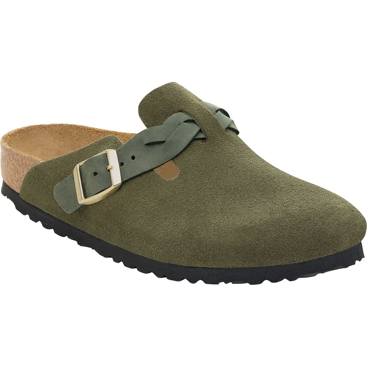 Birkenstock Boston Braid Suede Narrow Clog - Women's Thyme Suede, 37.0