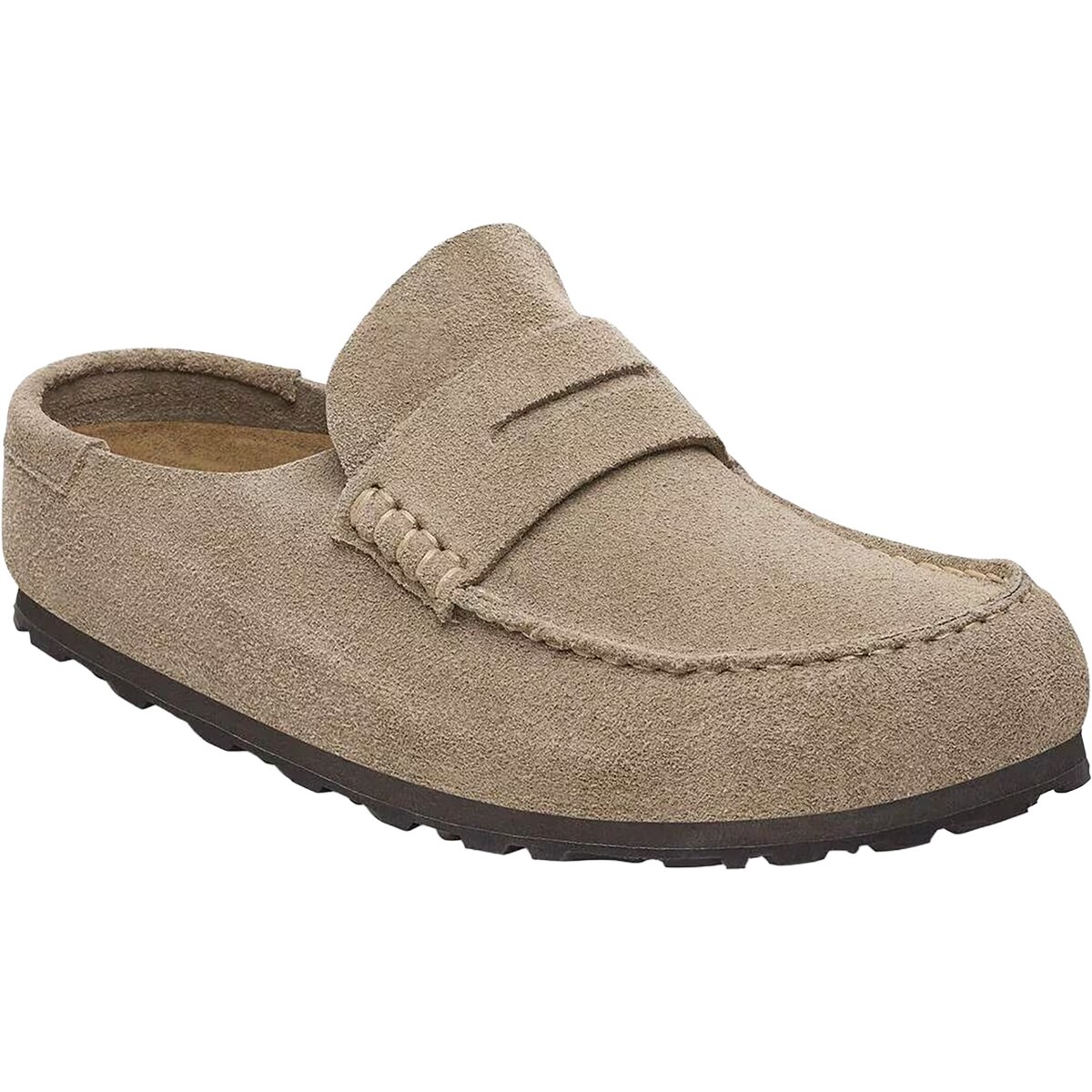 Image of Birkenstock Naples Wrapped Bold Grip Narrow Shoe - Women's Taupe Suede, 40.0