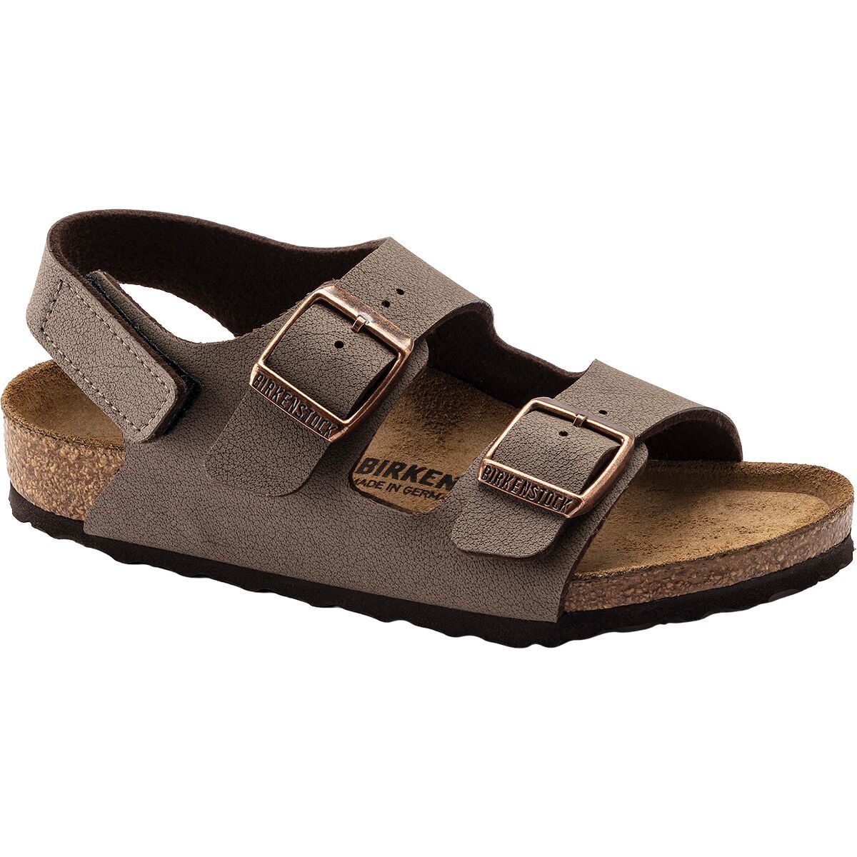 Image of Birkenstock Milano Hook & Loop Sandal - Toddlers' Mocha Birkibuc, 26.0