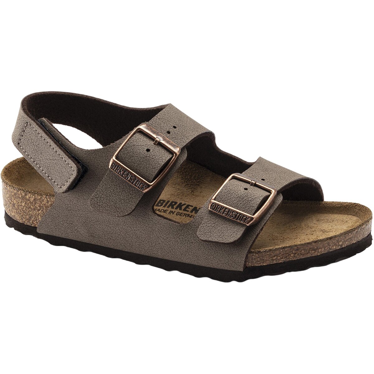 Image of Birkenstock Milano Hook & Loop Sandal - Toddlers' Mocha Birkibuc, 25.0