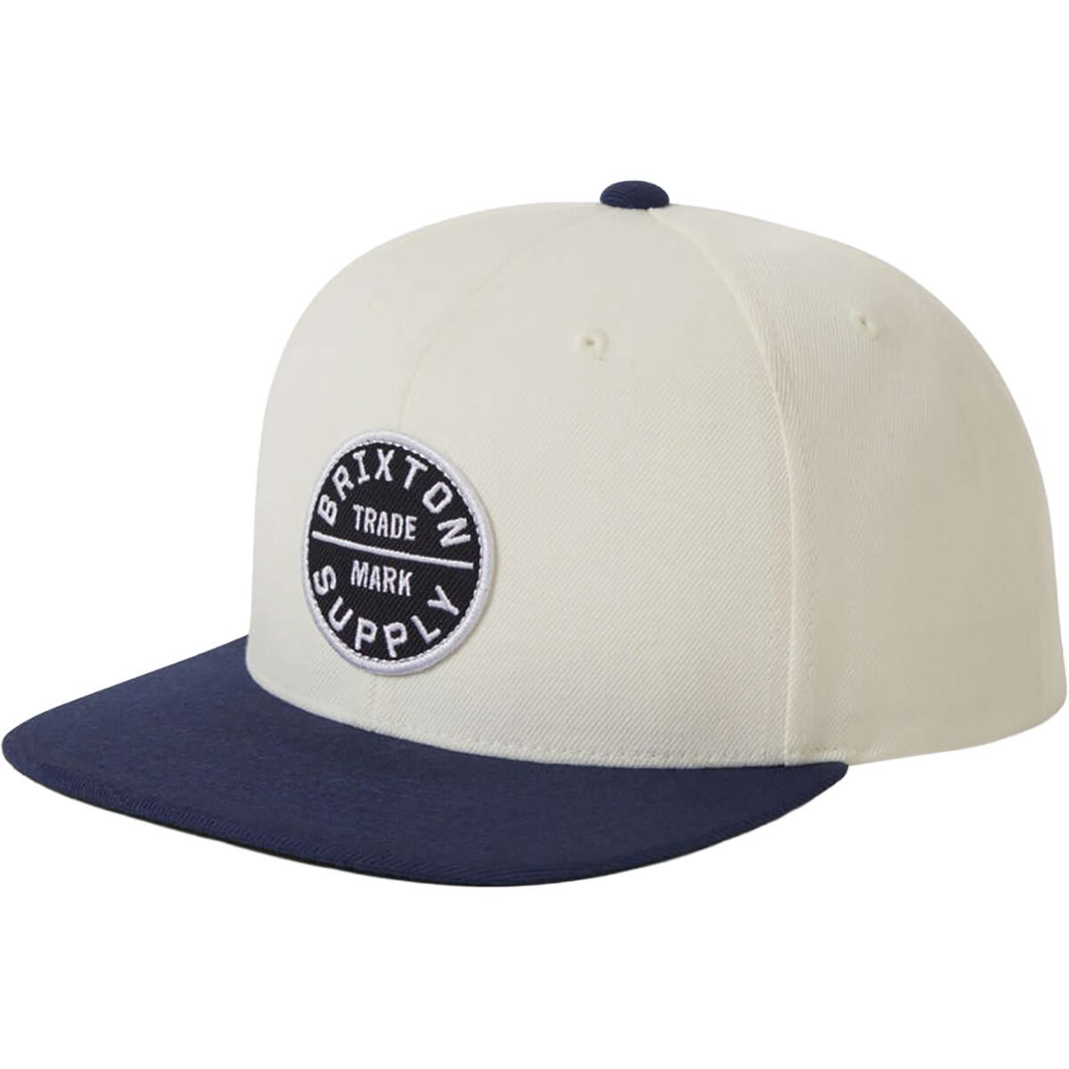 Image of Brixton Oath III Snapback Hat - Men's Off White/Midnight Blue, One Size