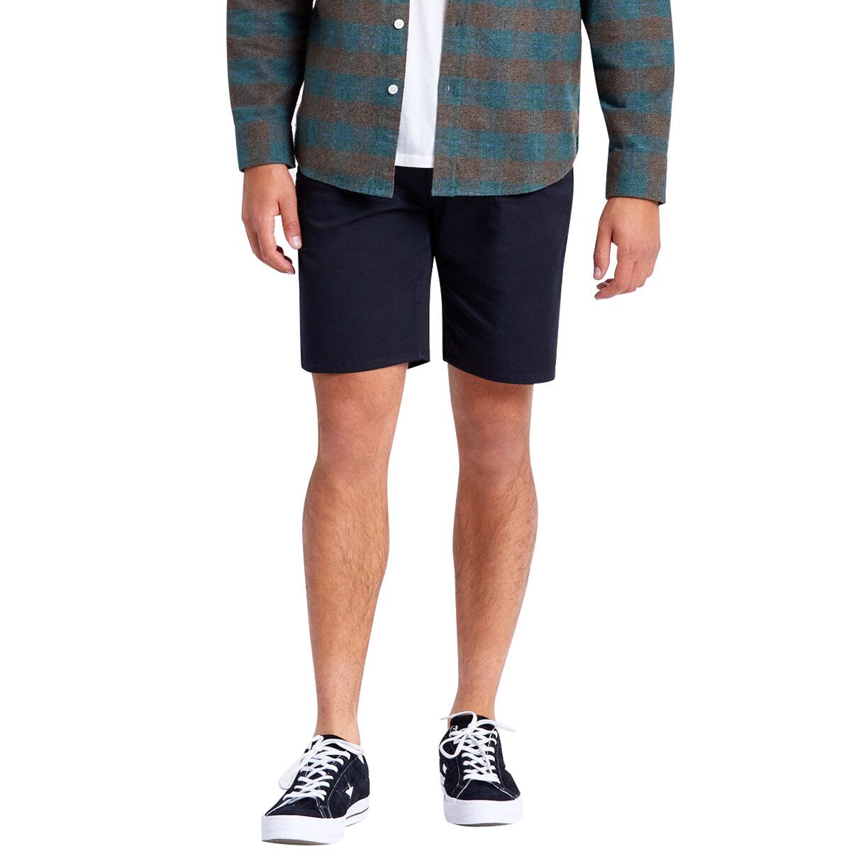 Brixton Choice Chino Short - Men's Black/Charcoal Houndstooth, 33