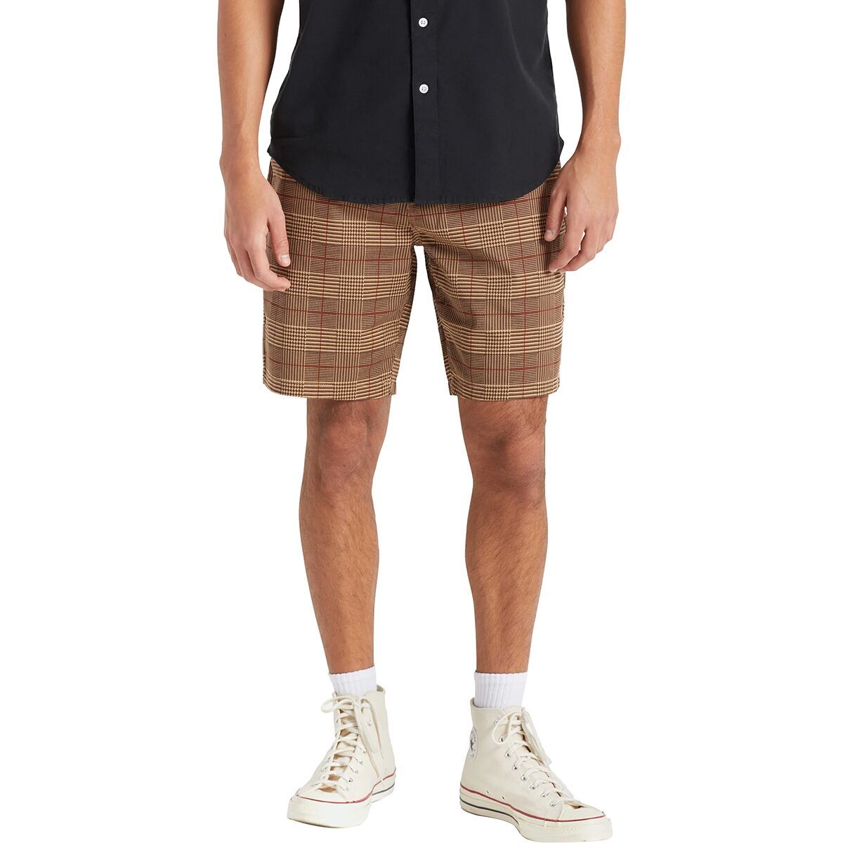 Brixton Choice Chino Short - Men's Brown Houndstooth, 32